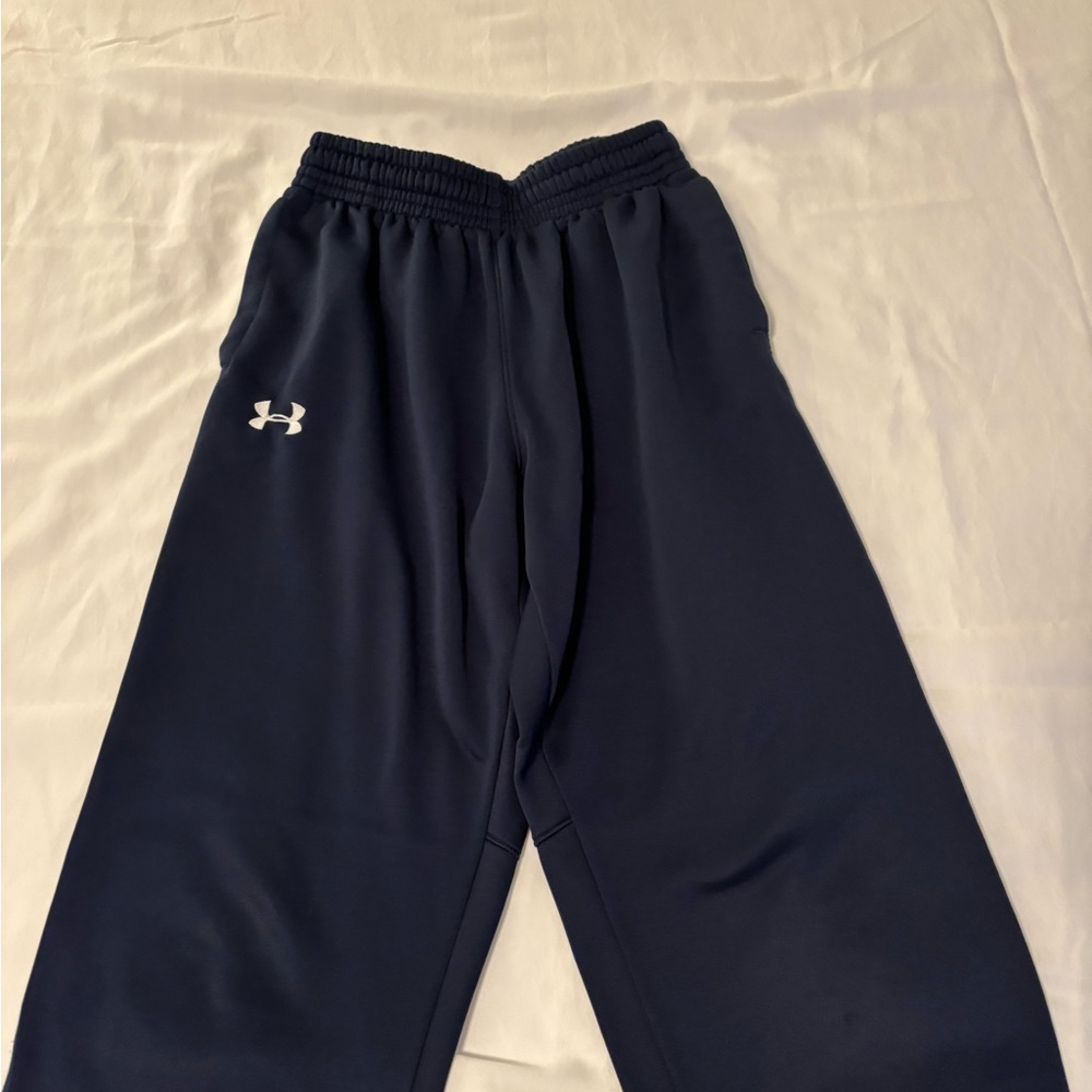 Plain blue under armor sweat pants.